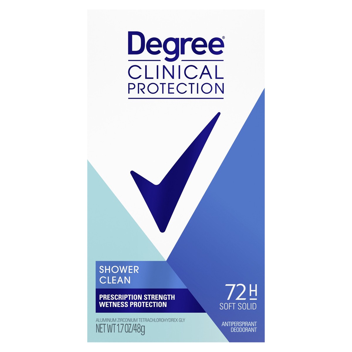 slide 1 of 6, Degree Clinical Strength Shower Clean Antiperspirant Deodorant, 1.7 oz