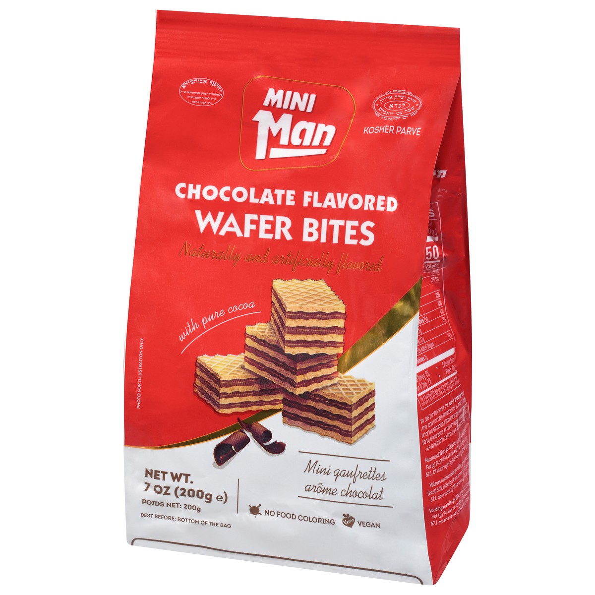 slide 3 of 9, Man Mini Chocolate Flavored Wafer Bites 7 oz, 7 oz
