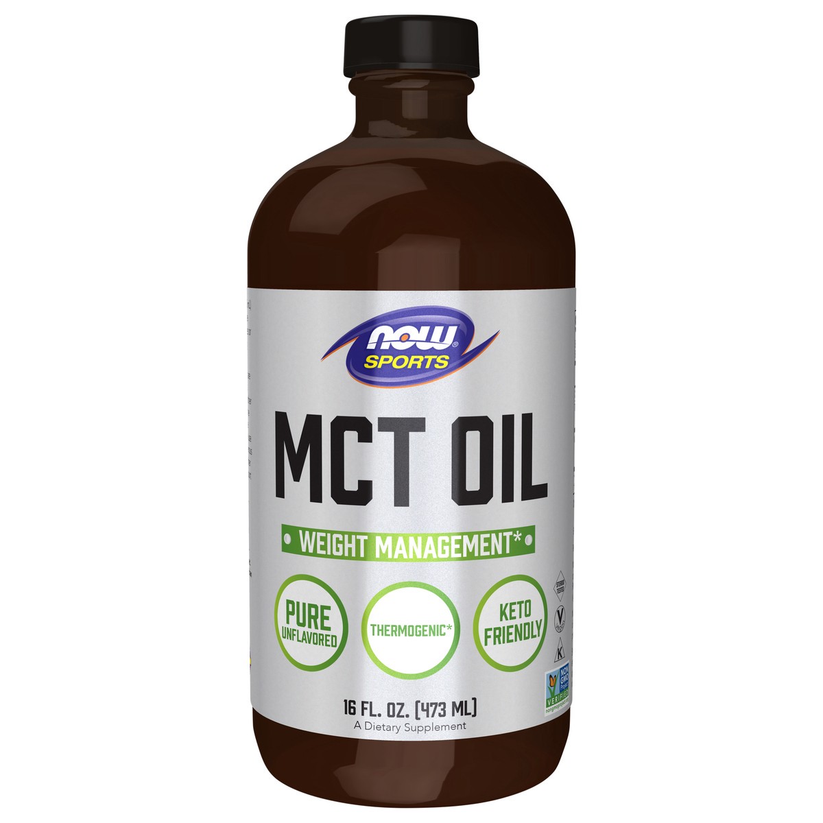 slide 1 of 2, NOW Sports MCT Oil Liquid in Glass Bottle - 16 fl. oz., 1.62 fl oz