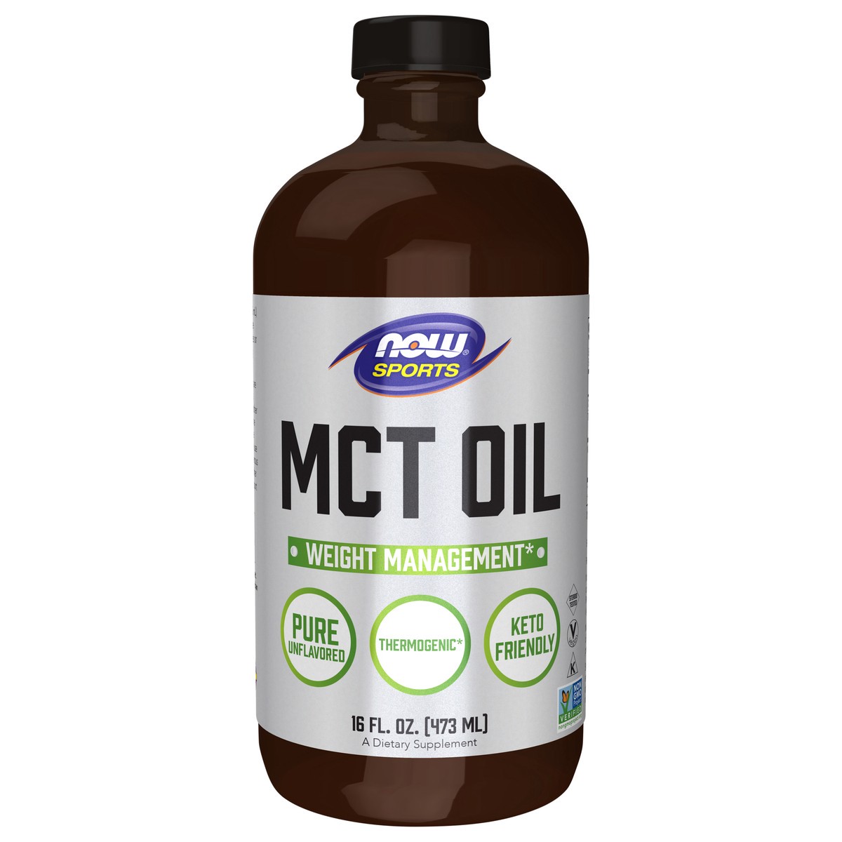 slide 1 of 2, NOW MCT Oil Liquid - 16 fl. oz., 1.62 fl oz