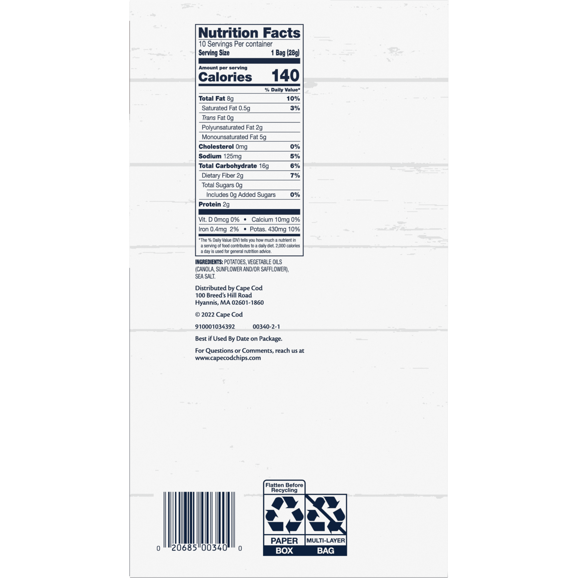 slide 5 of 5, Cape Cod Original Chips, 10 Count 1 Oz, 10 oz