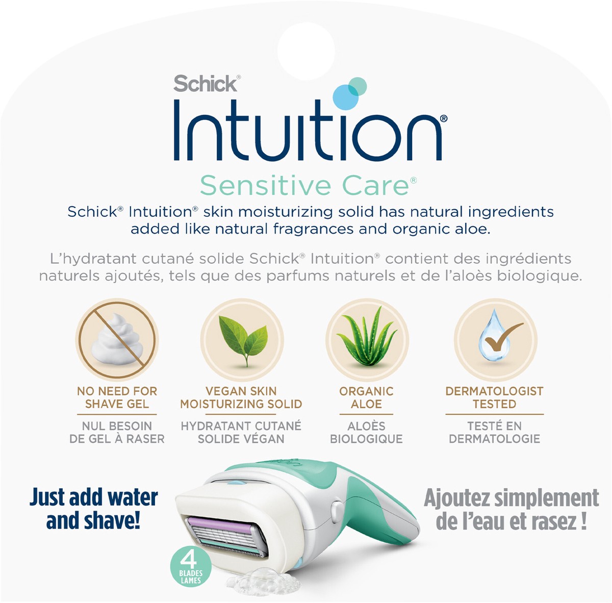 slide 2 of 3, Schick Intuition Sensitive Care With Natural Aloe Women's Refill Razor Blades, 6 ct