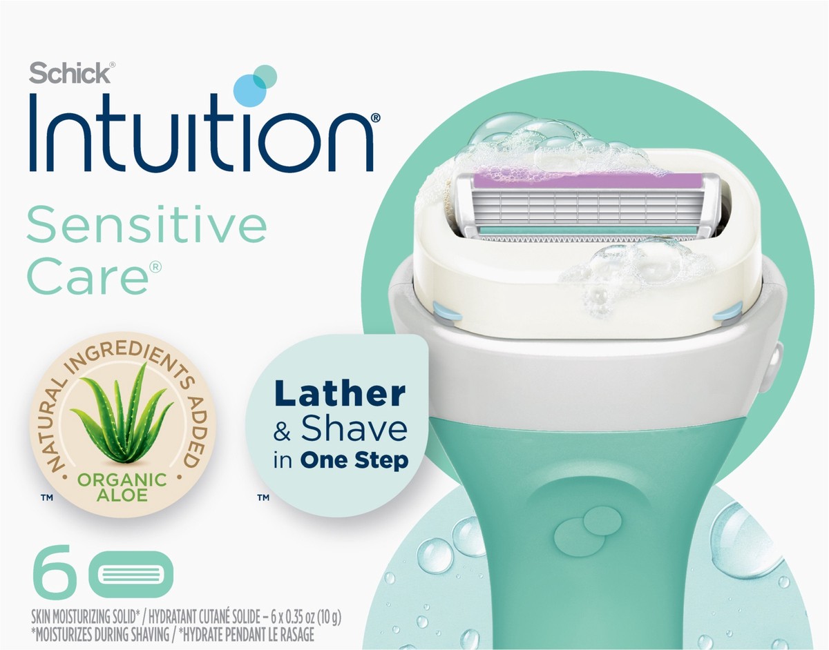 slide 3 of 3, Schick Intuition Sensitive Care With Natural Aloe Women's Refill Razor Blades, 6 ct