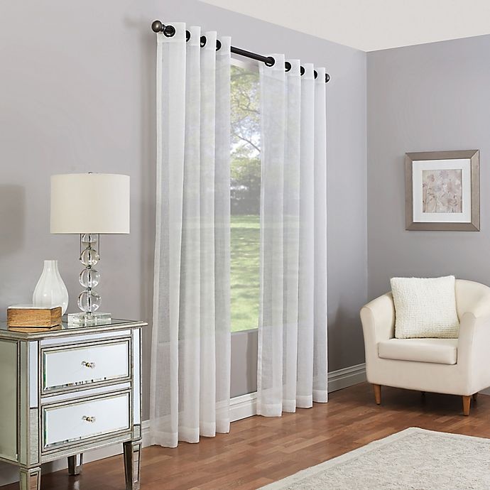 slide 1 of 2, Madeira Grommet Sheer Window Curtain Panel - Pearl, 84 in