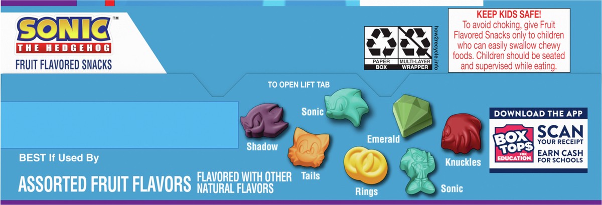 slide 4 of 8, Betty Crocker Sonic The Hedgehog Fruit Flavored Snacks, Treat Pouches, Gluten Free Snack, Value Pack, 22 Ct, 17.6 oz, 22 ct
