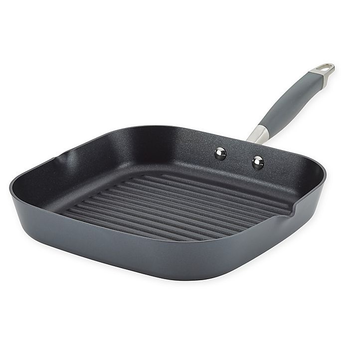 slide 1 of 3, Anolon Advanced Home Nonstick Hard-Anodized Aluminum Deep Square Grill Pan - Moonstone, 11 in