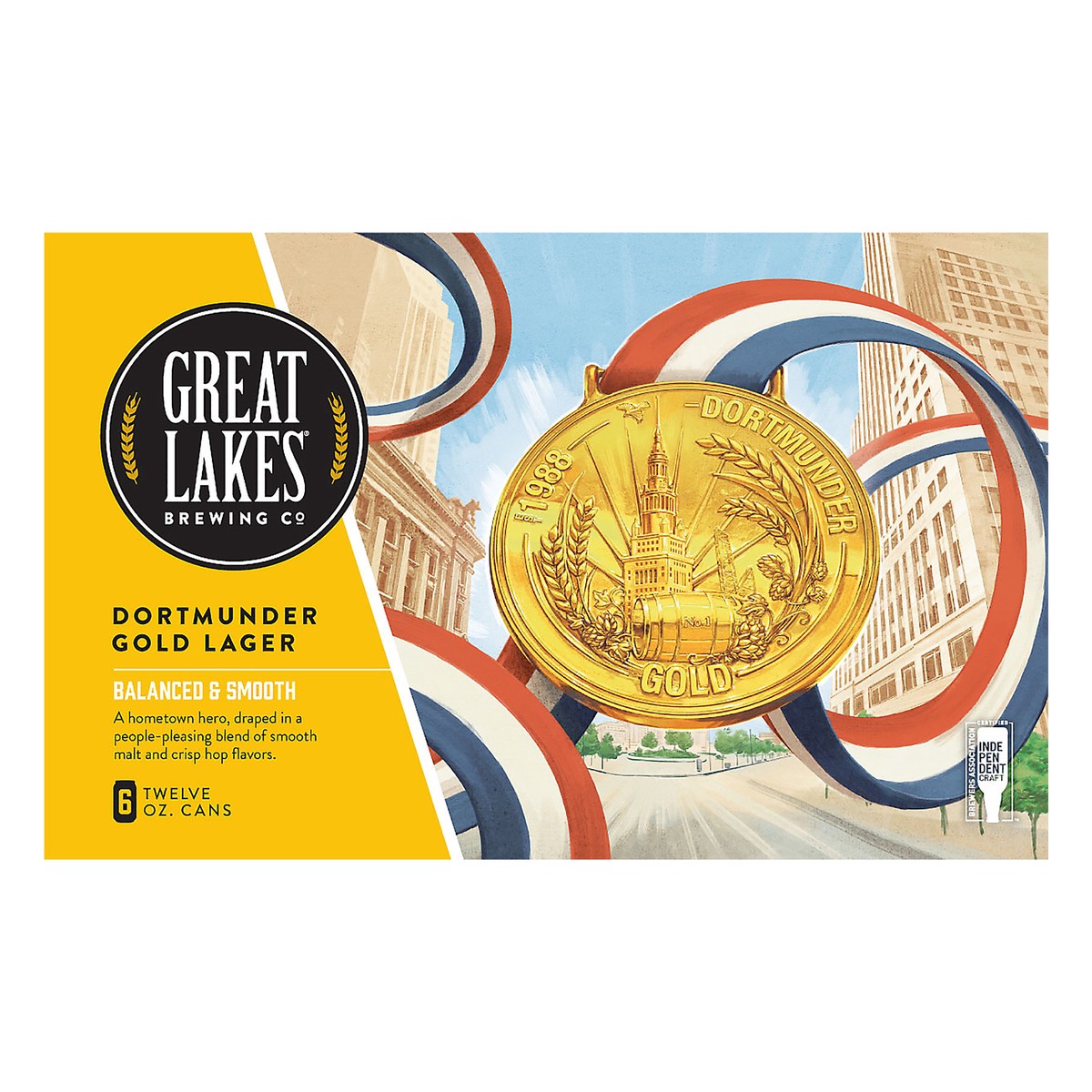 slide 6 of 8, Great Lakes Brewing Co. Great Lakes Dortmunder Gold 6 pack, 12 oz can, 5.8% ABV, 6 ct; 12 fl oz