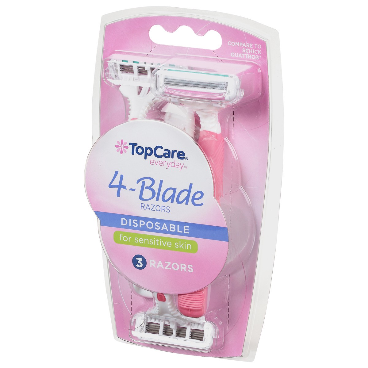 slide 3 of 11, TopCare Everyday Disposable 4-Blade Razors 3 ea, 3 ct