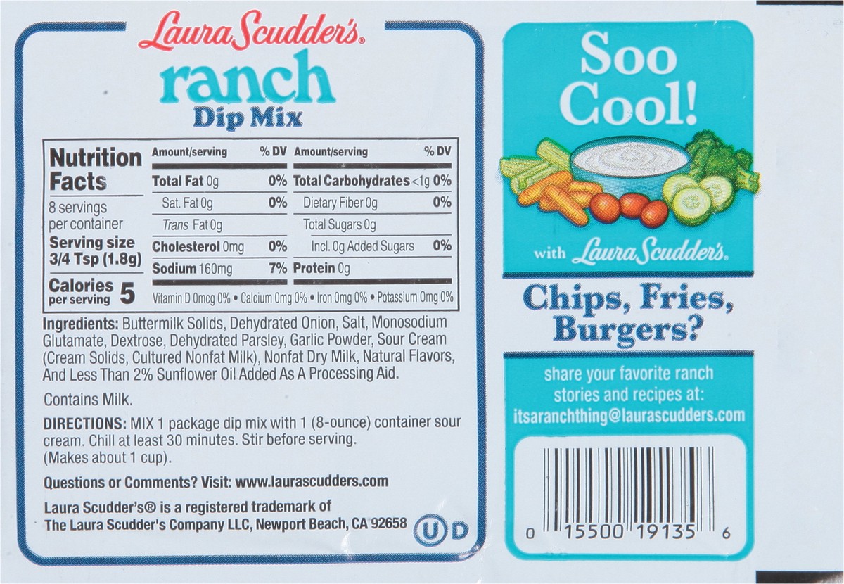 slide 8 of 13, Laura Scudder's Ranch Dip Mix - 0.5 oz, 0.5 oz