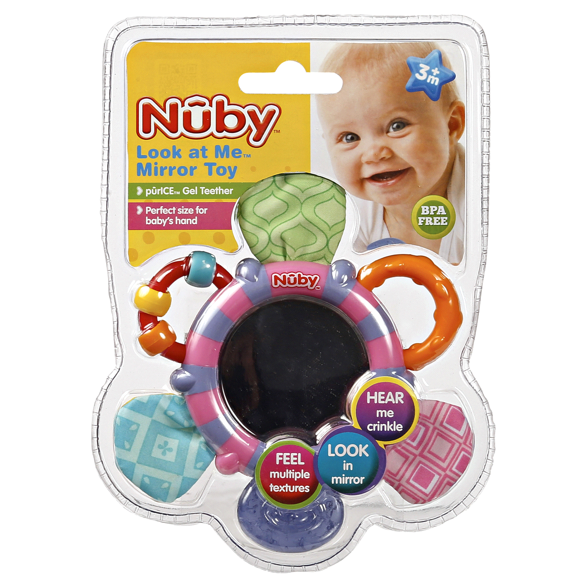 slide 1 of 2, Nuby Teethe & Play Mirror Toy, 1 ct