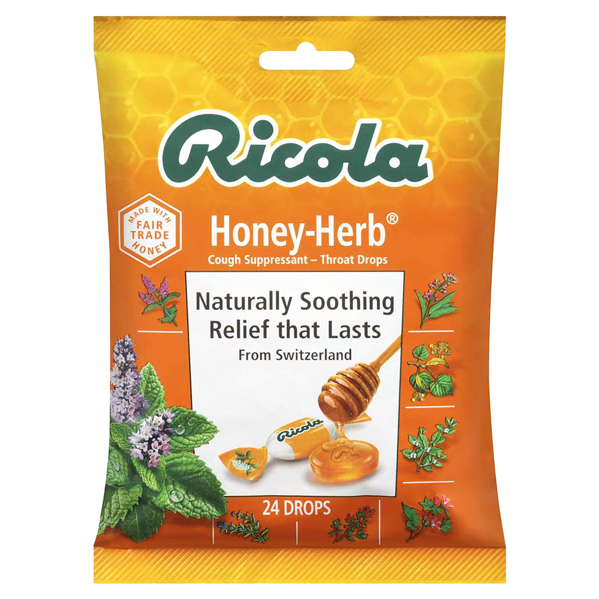 slide 1 of 5, Ricola Natural Honey Herb Throat Drops, 24 ct