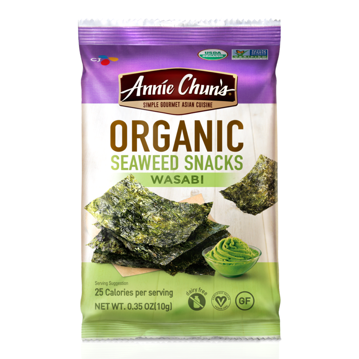 slide 1 of 1, Annie Chun's Wasabi Seaweed Chips, 0.35 oz