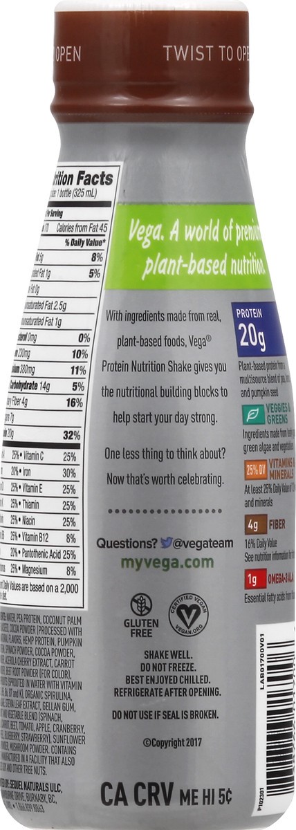slide 6 of 13, Vega One Chocolate Flavored Protein Nutrition Shake 11 oz, 11 oz