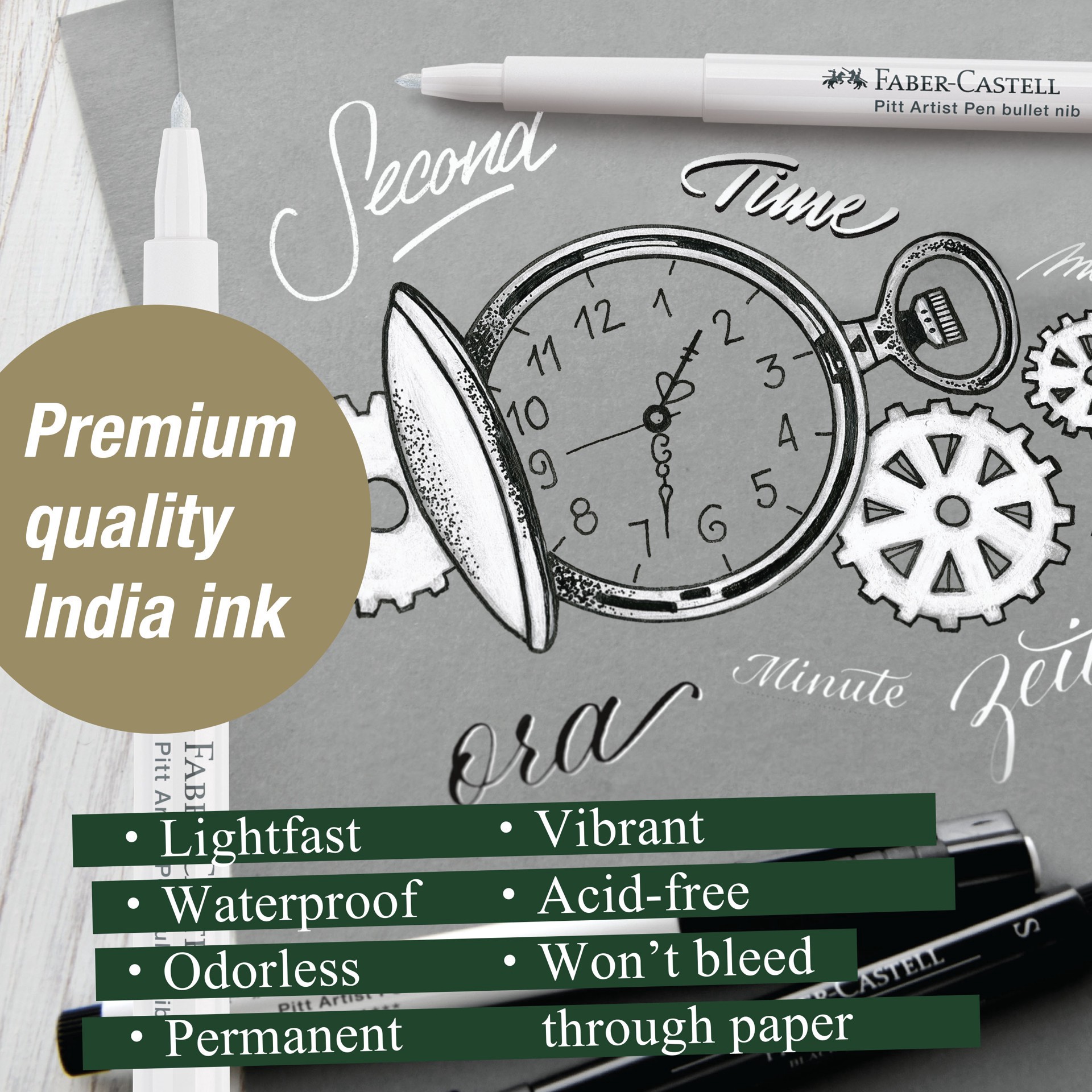 slide 4 of 7, Faber-Castell Pitt Bullet Tip Artist Pen, 1.5 mm