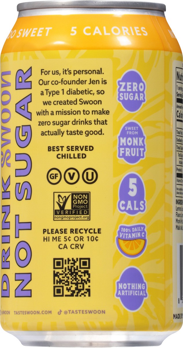 slide 2 of 9, Swoon 12oz Zero Sugar Classic Lemonade, 1 ct