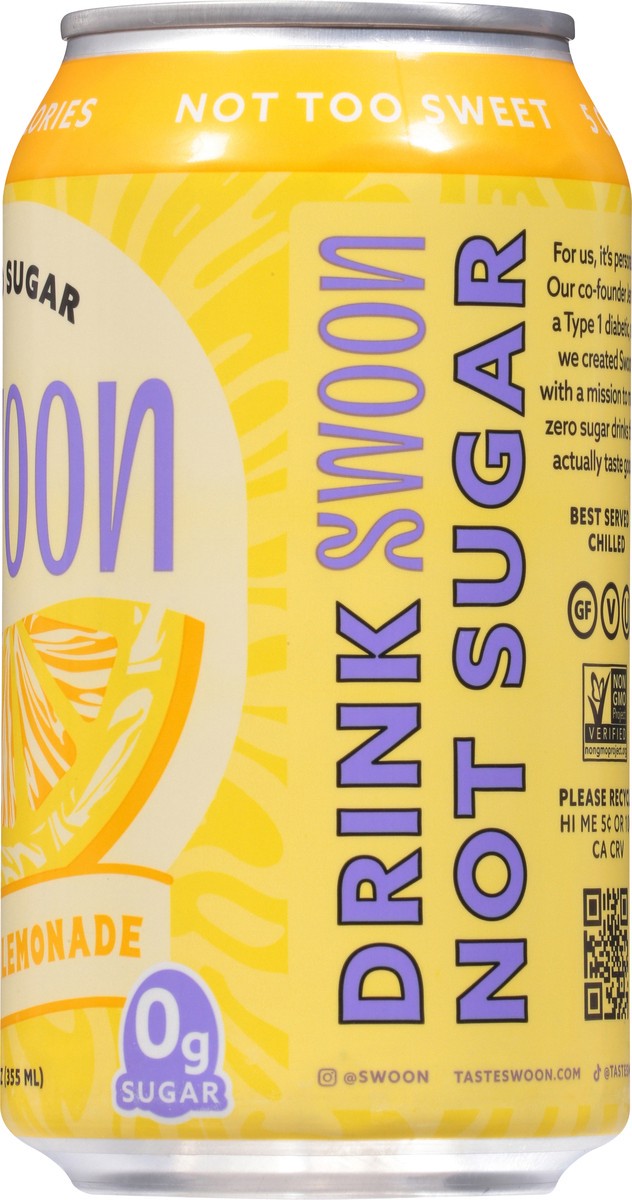 slide 5 of 9, Swoon 12oz Zero Sugar Classic Lemonade, 1 ct