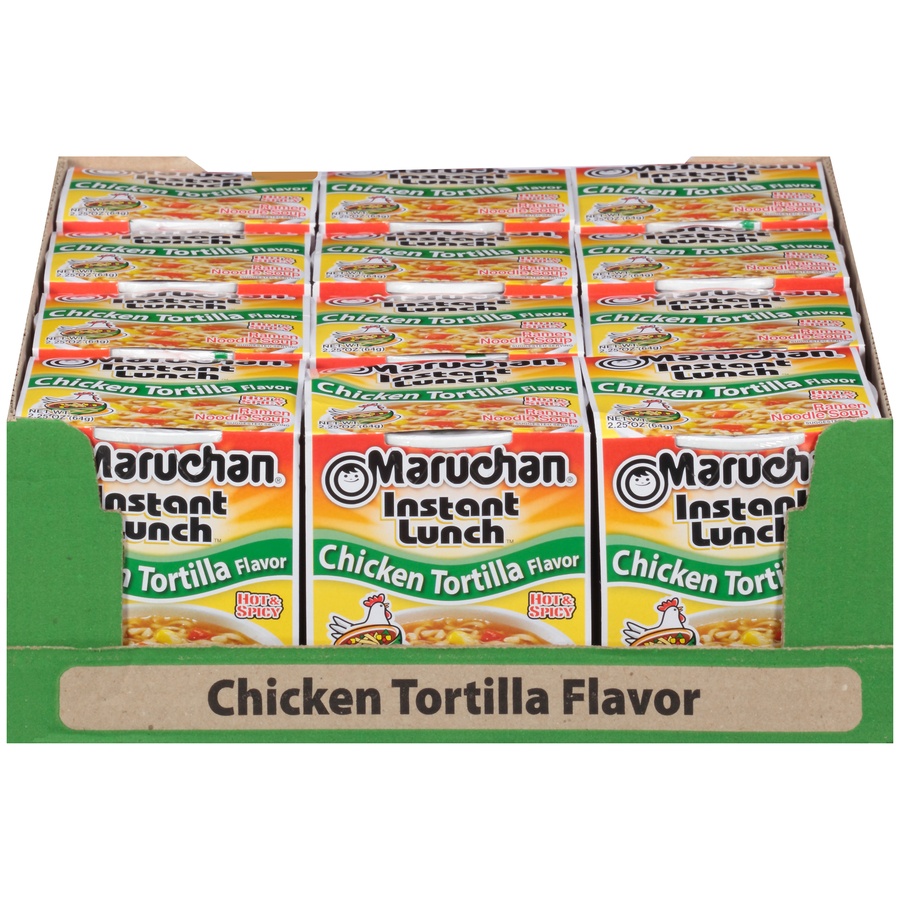 slide 1 of 8, Maruchan Instant Lunch Chicken Tortilla Soup Cup Case, 1 ct