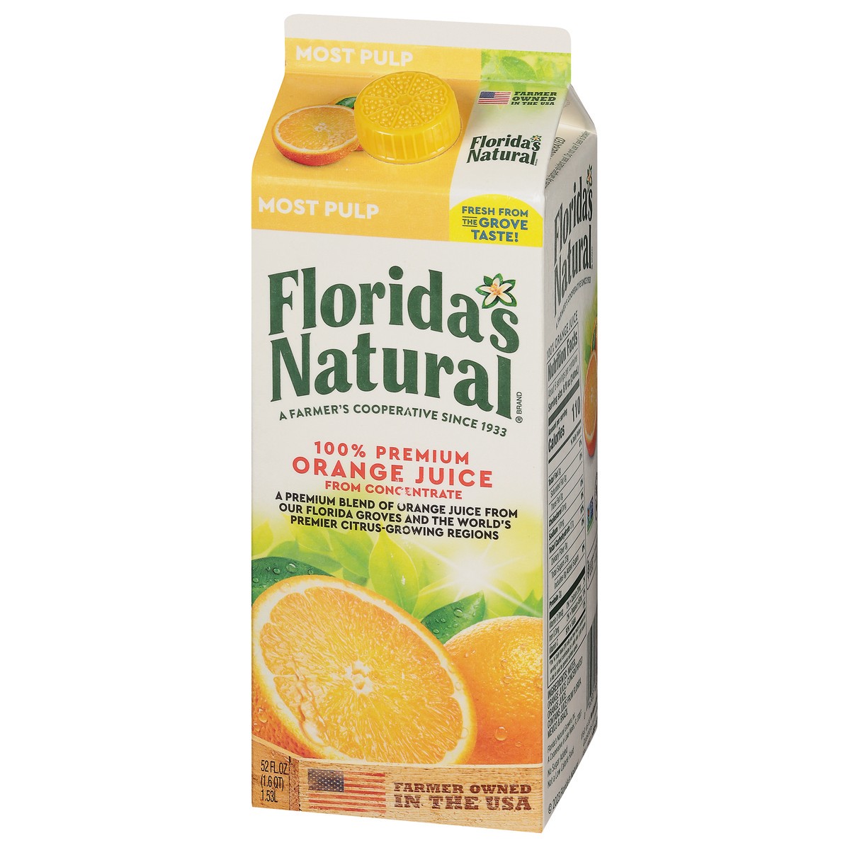 slide 3 of 9, Florida's Natural Most Pulp 100% Premium Orange Juice, 52 fl oz