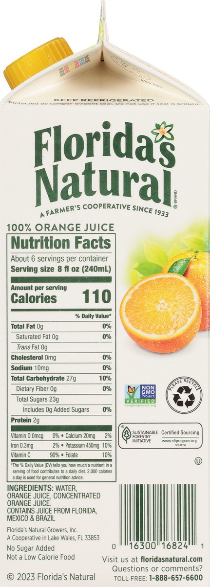 slide 8 of 9, Florida's Natural Most Pulp 100% Premium Orange Juice, 52 fl oz