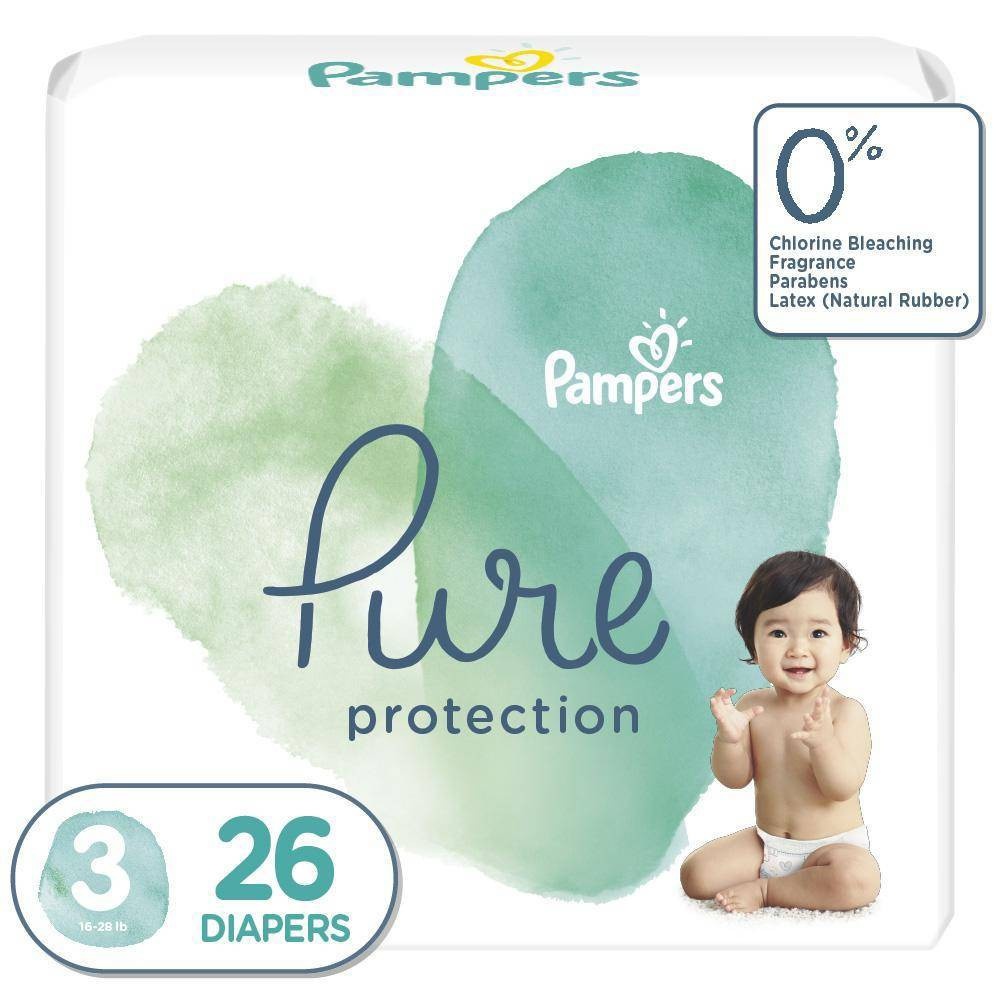 slide 1 of 6, Pampers Pure Protection Diapers Mega Pack, 3 x 26 ct