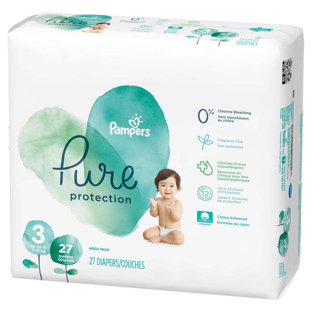 slide 4 of 6, Pampers Pure Protection Diapers Mega Pack, 3 x 26 ct