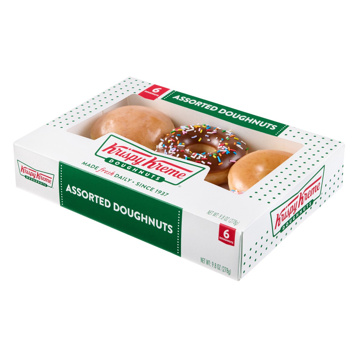 slide 5 of 7, Krispy Kreme 6-Count Classic Assorted Doughnuts, 9.8 oz