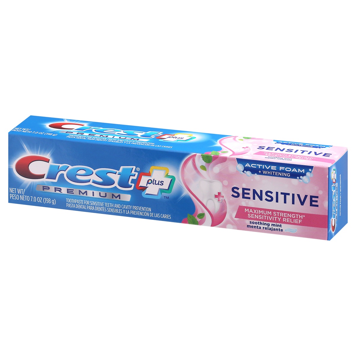 slide 3 of 10, Crest Plus Premium Sensitive Soothing Mint Toothpaste 7.0 oz, 7 oz
