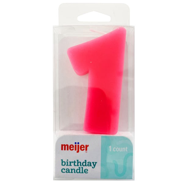 slide 12 of 13, Meijer Extra Large Birthday Candle, Number 1, Assorted Colors, 3", 1 ct