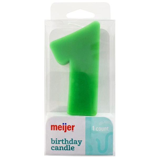 slide 8 of 13, Meijer Extra Large Birthday Candle, Number 1, Assorted Colors, 3", 1 ct