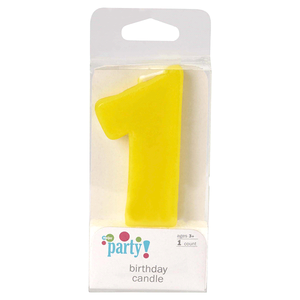 slide 1 of 2, Meijer Extra Large Birthday Candle, Number 1, 1 ct