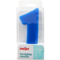 Meijer Extra Large Birthday Candle, Number 1, Assorted Colors, 3"