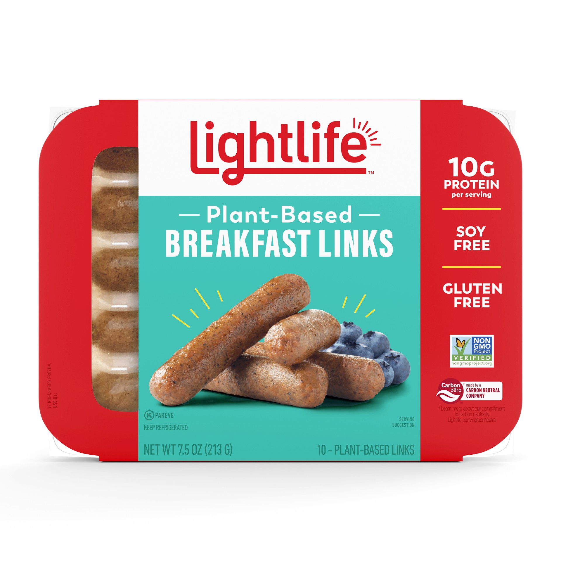 slide 1 of 4, Lightlife Plant-Based Vegan Breakfast Sausage Links, 213 g