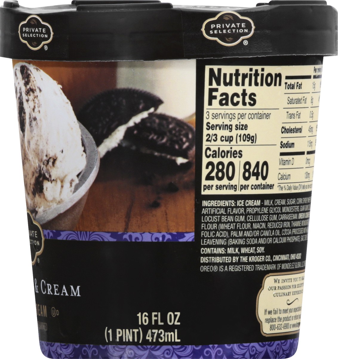 slide 12 of 13, Private Selection Cookies & Cream Ice Cream 16 oz, 16 oz