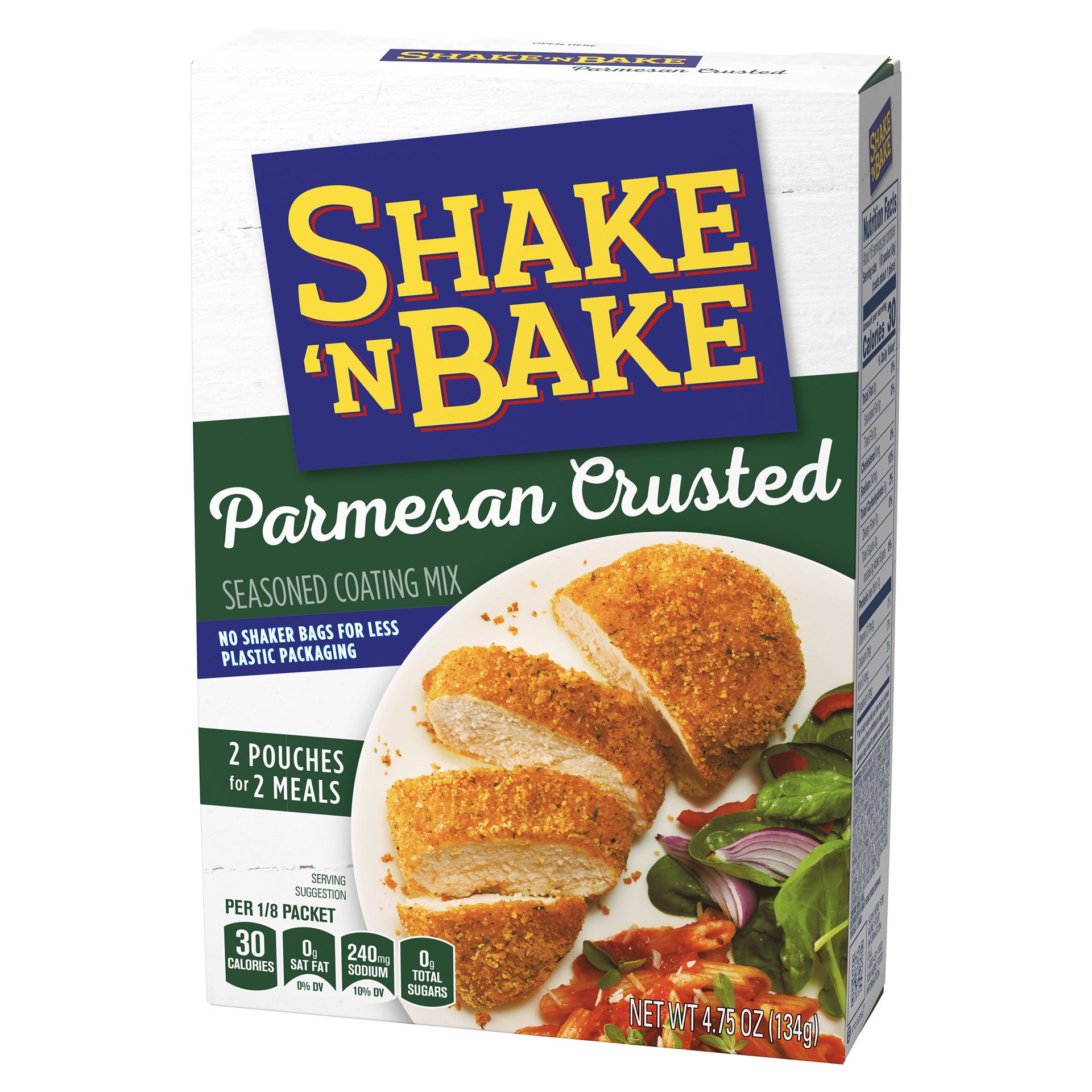 slide 5 of 5, Shake 'N Bake Parmesan Crusted Seasoned Coating Mix, 4.75 oz Box, 2 ct Packets, 2 ct