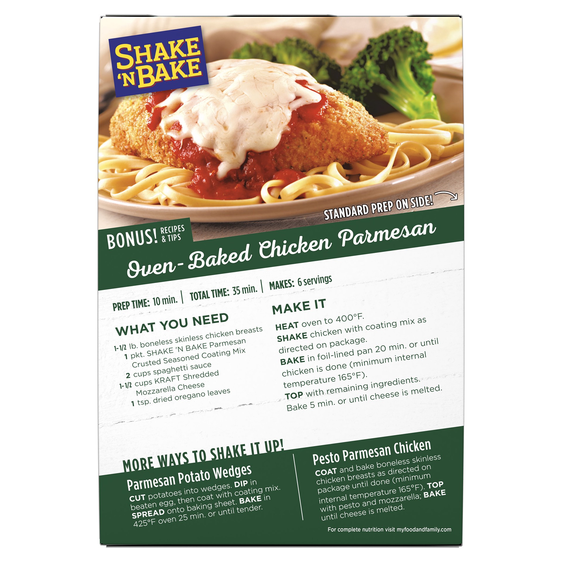 slide 4 of 5, Shake 'N Bake Parmesan Crusted Seasoned Coating Mix, 4.75 oz Box, 2 ct Packets, 2 ct