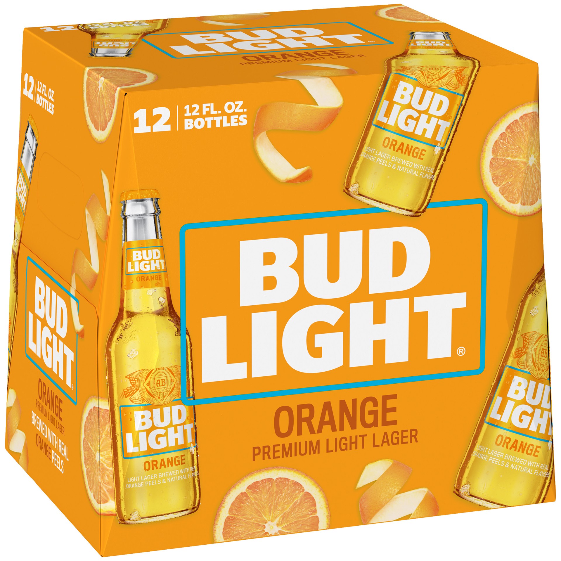 slide 1 of 1, Bud Light Orange Beer, 12 Pack Beer - 12 FL OZ Bottles, 12 fl oz