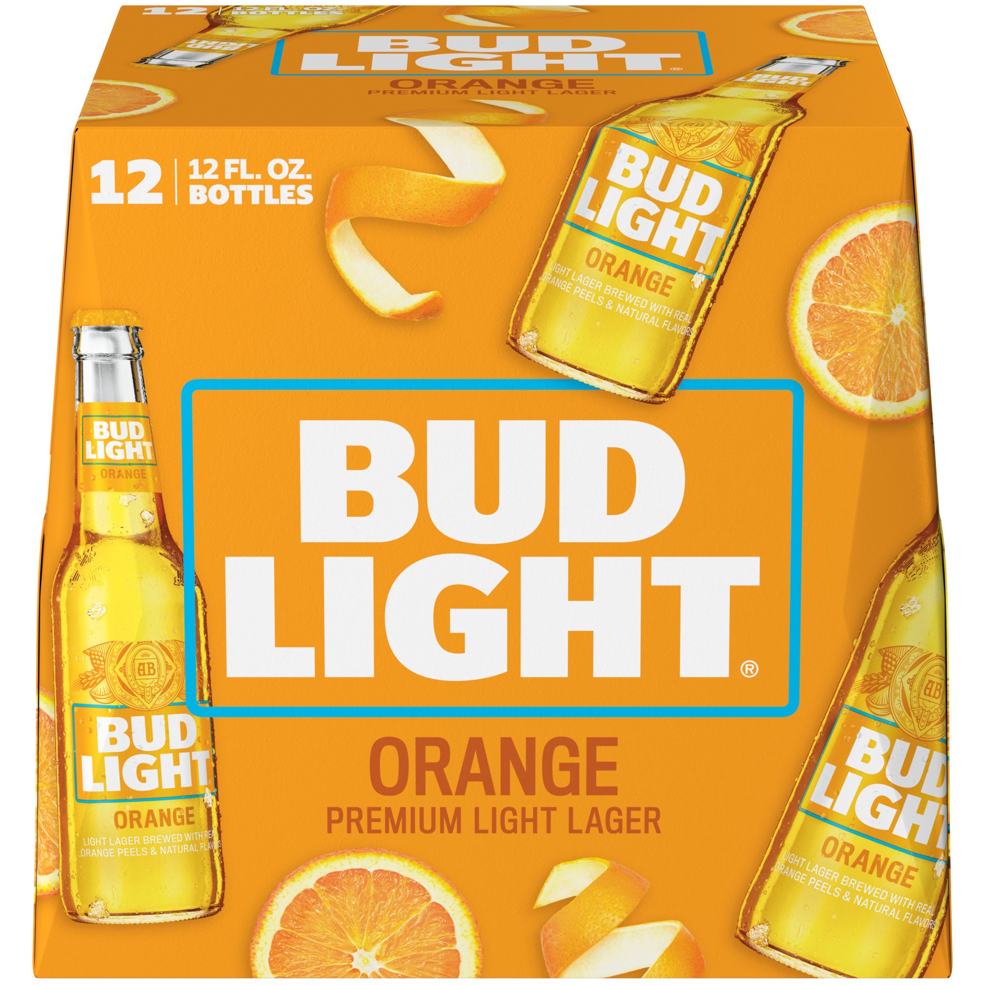 slide 1 of 1, Bud Light Orange Beer, 12 Pack Beer - 12 FL OZ Bottles, 144 fl oz