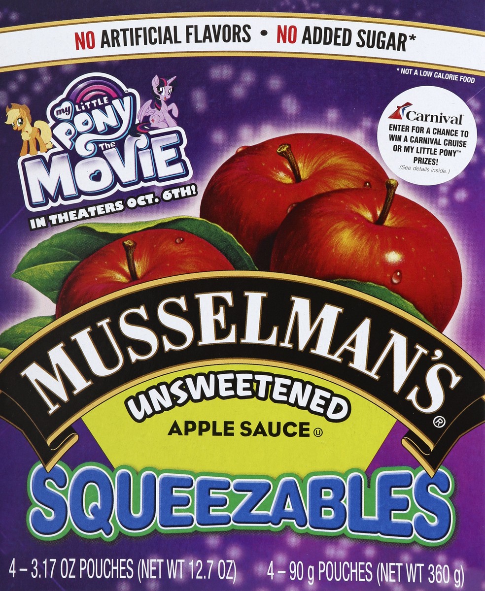 slide 2 of 4, Musselman's Squeezables Unsweetened Apple Sauce, 4 ct; 3.17 oz