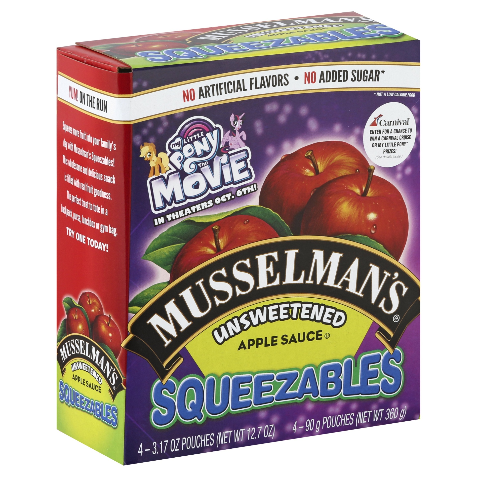 slide 1 of 4, Musselman's Squeezables Unsweetened Apple Sauce, 4 ct; 3.17 oz