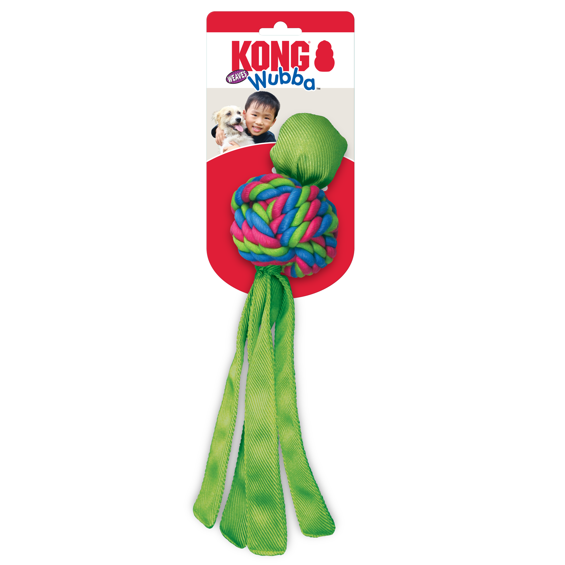 slide 3 of 4, KONG Wubba Weaves Assorted Lg, LG