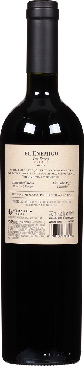 slide 2 of 12, El Enemigo Medoza Argentina Malbec 750 ml, 750 ml