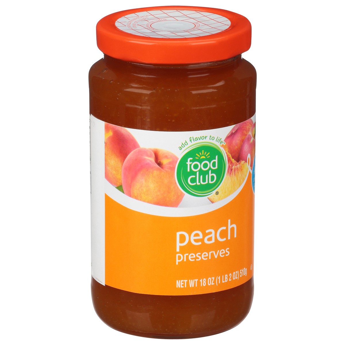 slide 2 of 9, Food Club Peach Preserves 18 oz, 18 oz