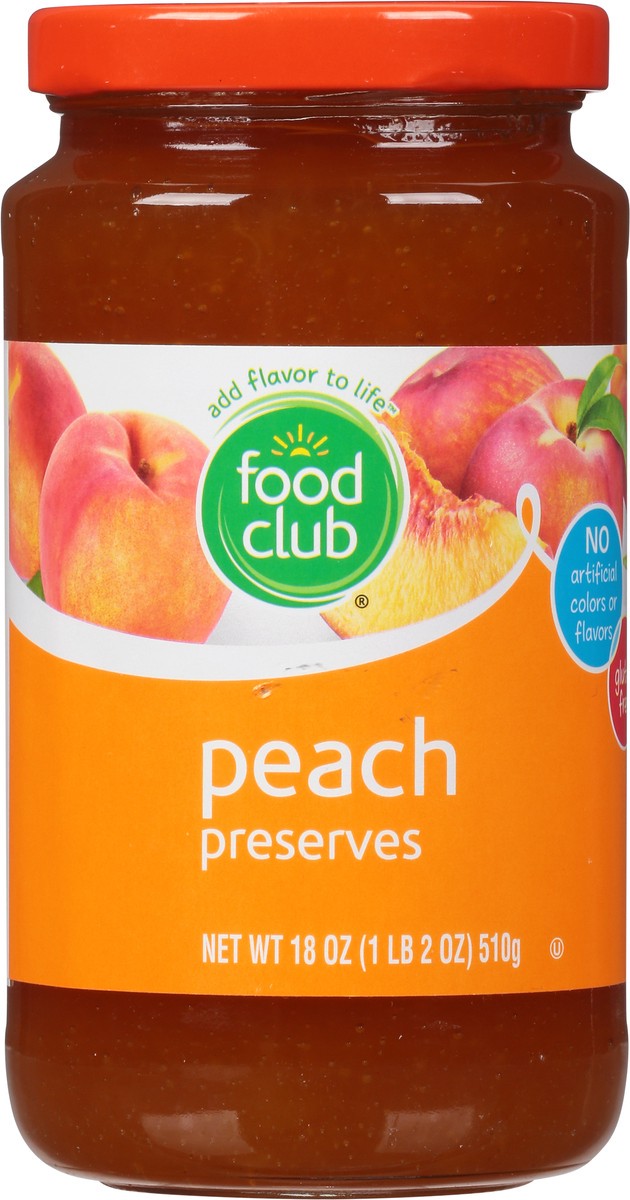 slide 6 of 9, Food Club Peach Preserves 18 oz, 18 oz