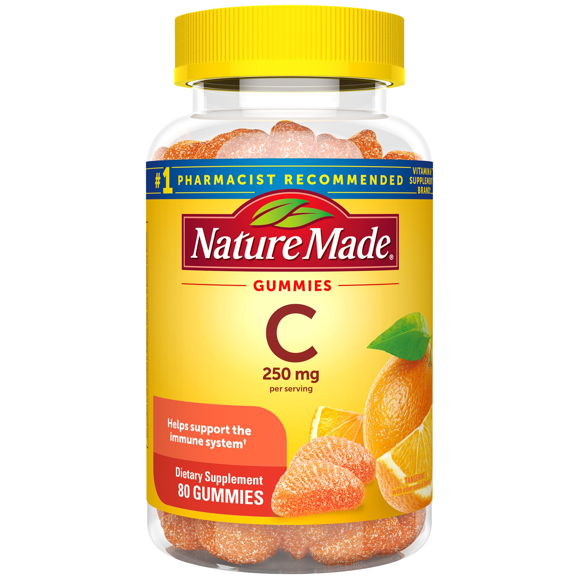 slide 1 of 1, Nature Made Vitamin C 250 mg per serving, Dietary Supplement for Immune Support, 80 Gummies, 40 Day Supply, 80 ct