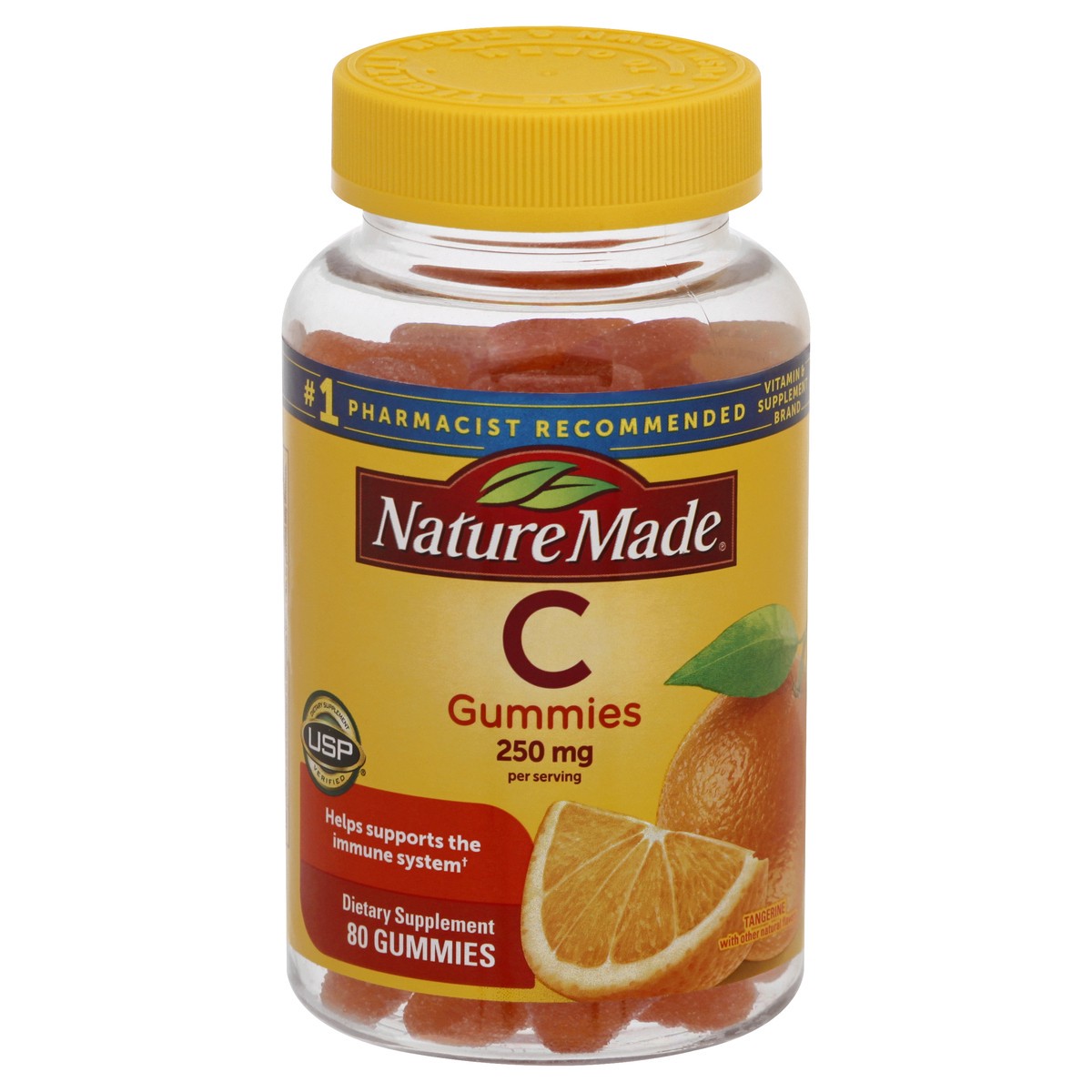 slide 1 of 1, Nature Made Vitamin C 250 mg per serving, Dietary Supplement for Immune Support, 80 Gummies, 40 Day Supply, 80 ct