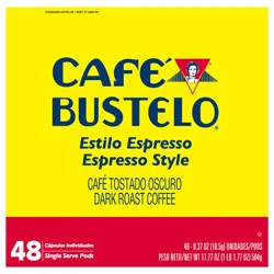 Café Bustelo Espresso Style, Dark Roast Coffee, Keurig K-Cup Pods, 48 Count Box