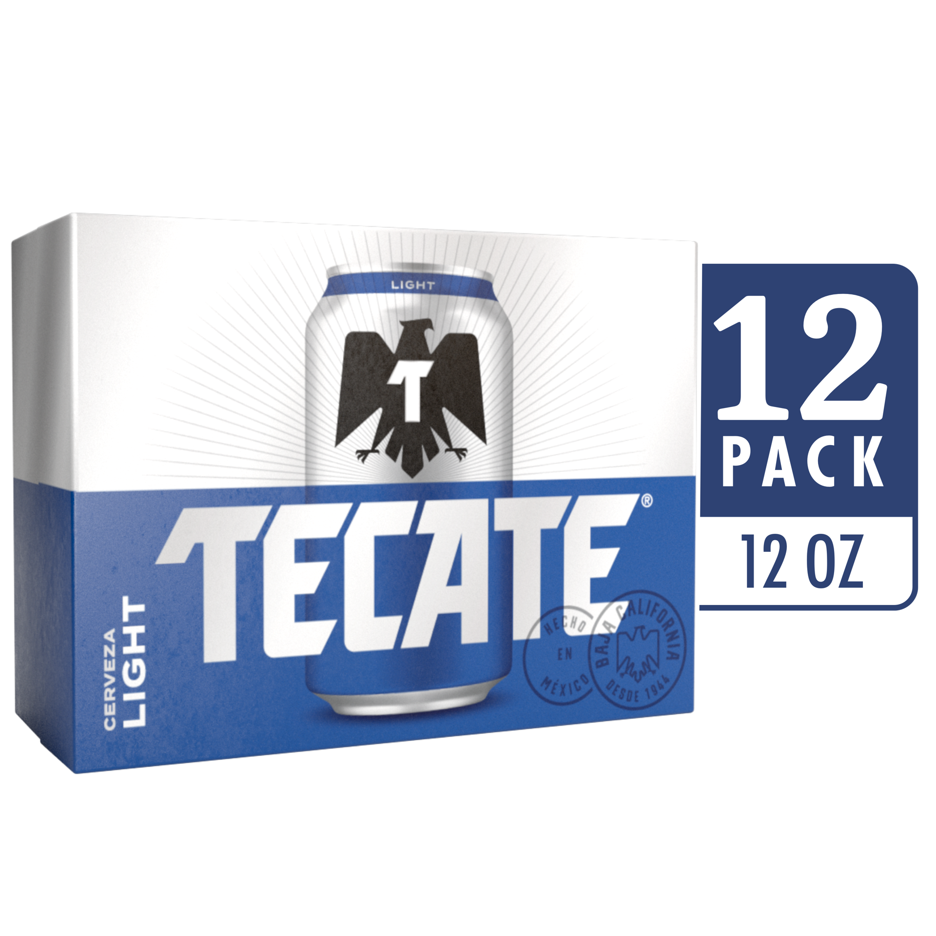slide 4 of 4, Tecate Light Mexican Lager Beer, 12 Pack, 12 fl oz Cans, 12 oz