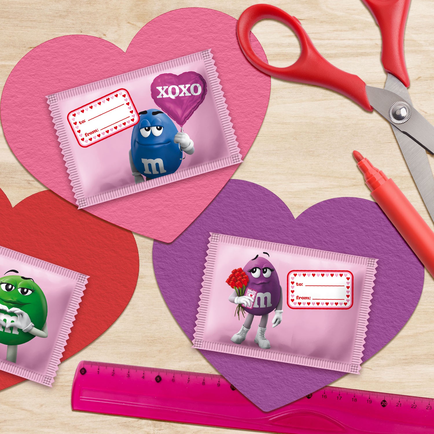 slide 3 of 8, M&M's M&M''S Milk Chocolate Candy Valentines Day Gift Exchange, 26 count, 12.13 oz