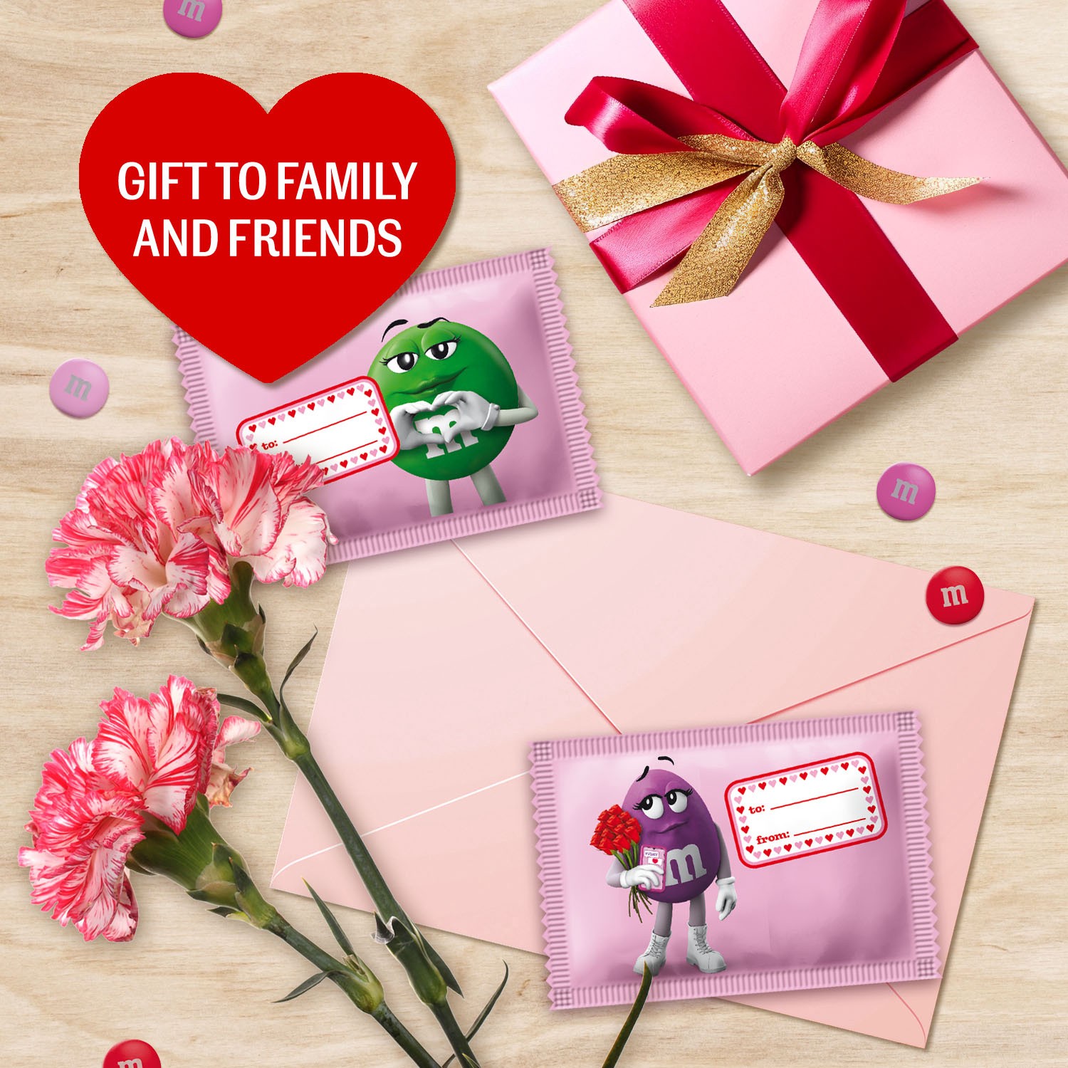 slide 6 of 8, M&M's M&M''S Milk Chocolate Candy Valentines Day Gift Exchange, 26 count, 12.13 oz