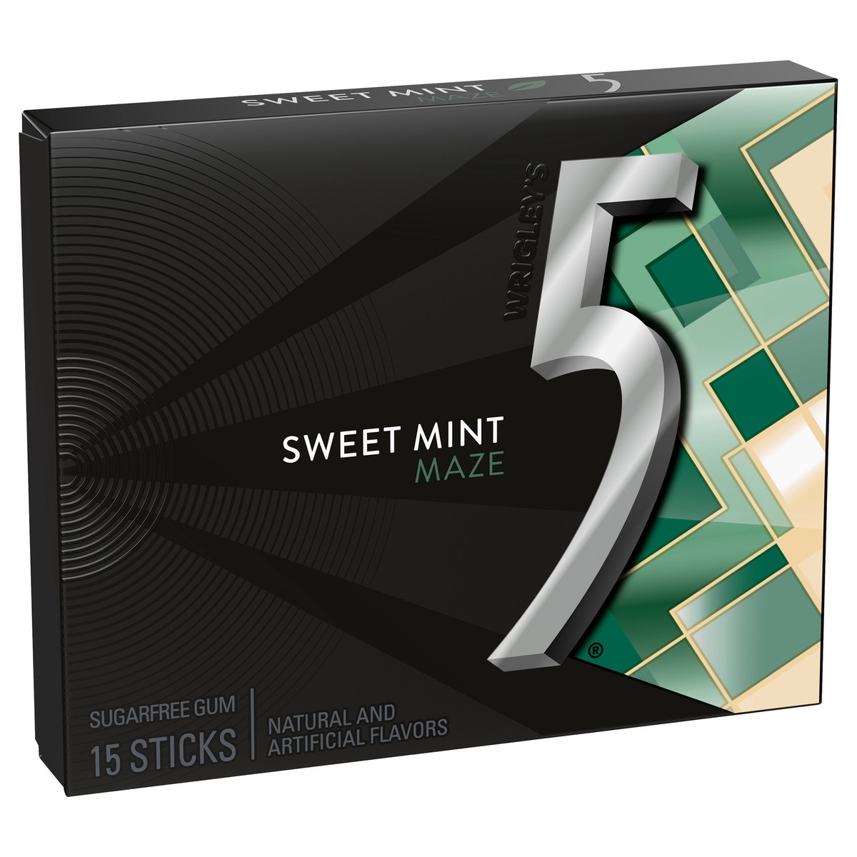 slide 3 of 4, 5 GUM Sweet Mint Maze Sugar Free Chewing Gum, 15 Stick Pack, 15 ct